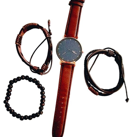 Unisex Adjustable Hemp Cord Braided Rope Wristbands Bracelets Watch Set - Picture 12 of 12